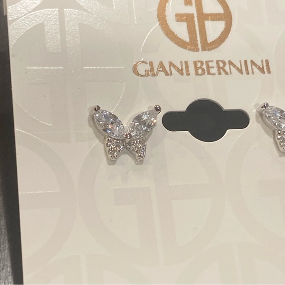 Giani Bernini Cubic Zirconia Butterfly Stud Sterling Silver Earrings - Picture 3 of 10